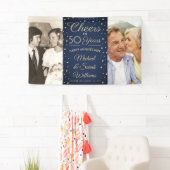 JEDES Jubiläum bejubelt 2 Foto Navy Blue und Gold Banner (Insitu)