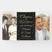 JEDES Jubiläum bejubelt 2 Foto Schwarz und Gold Banner (Horizontal)