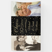 JEDES Jubiläum bejubelt 2 Foto Schwarz und Gold Banner (Vertikal)