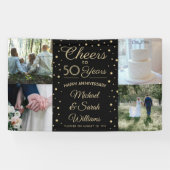 JEDES Jubiläum bejubelt 4 Foto Schwarz und Gold Banner (Horizontal)