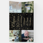 JEDES Jubiläum bejubelt 4 Foto Schwarz und Gold Banner (Vertikal)