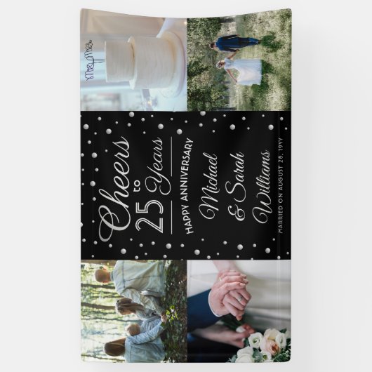 JEDES Jubiläum bejubelt 4 Foto Schwarz und Weiß Banner (Vertikal)