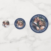 JEDES Jubiläum Cheers Navy & White 3 Foto Table Konfetti (Rückseiten)