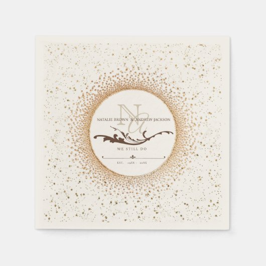 JEDES Jubiläum Elegant Monogram Napkin Serviette (Vorderseite)