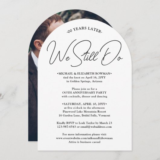 JEDES Jubiläum Party, das wir noch immer angehefte Einladung (Vorne/Hinten)