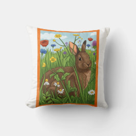 Jedes Kaninchen liebt Blumen Kissen