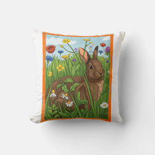 Jedes Kaninchen liebt Blumen Kissen