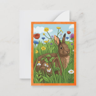 Jedes Kaninchen liebt Blumen Mitteilungskarte
