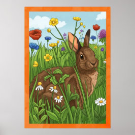 Jedes Kaninchen liebt Blumen Poster
