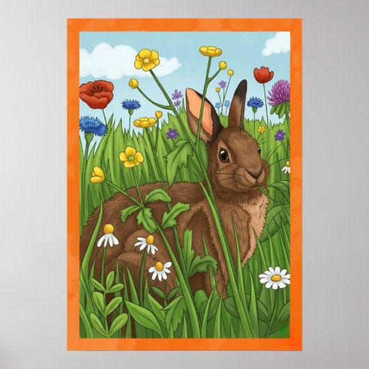 Jedes Kaninchen liebt Blumen Poster (Vorne)