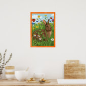 Jedes Kaninchen liebt Blumen Poster (Küche)