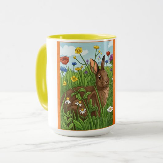 Jedes Kaninchen liebt Blumen Tasse (Vorderseite Links)