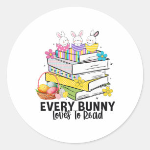 Jedes Kaninchen liebt es, Ostern zu lesen Süßes Le Runder Aufkleber