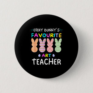 Jedes Kaninchens Lieblings-Kunstlehrer Oster-Shirt Button