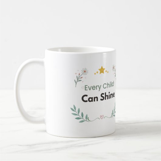 Jedes Kind kann strahlen Lehrer Blumen Kaffeetasse (Links)