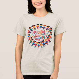 "Jedes Kind verdient Sicherheit" Kindervertretung Tri-Blend Shirt