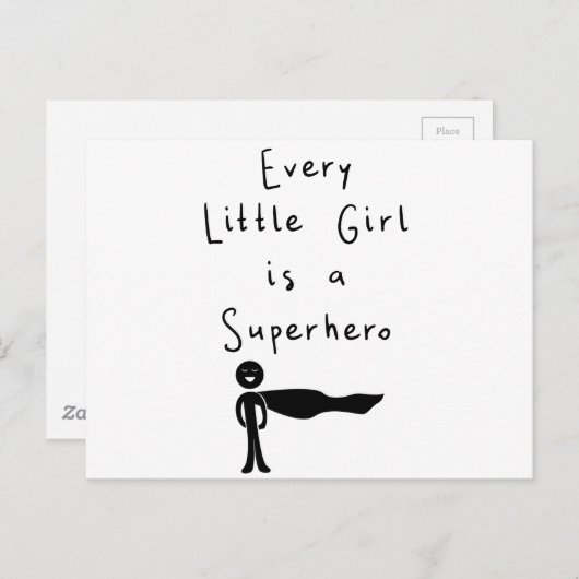jedes kleine Mädchen ist ein Superheld Postkarte (Vorne/Hinten)