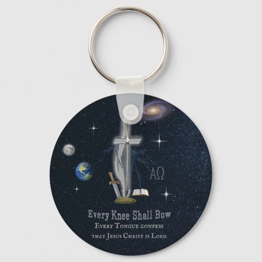 Jedes Knie beugt sich Schlüsselanhänger (Vorderseite)