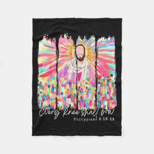 Jedes Knie soll sich beugen Christlich Jesus Bibel Fleecedecke
