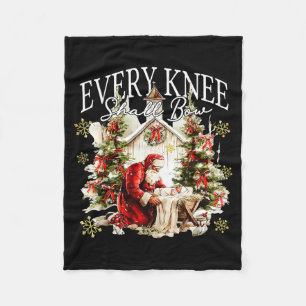 Jedes Knie soll sich Jesus Geburt Christlicher San Fleecedecke