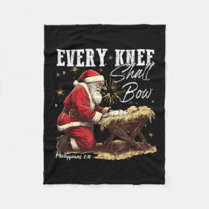 Jedes Knie soll sich vor dem Weihnachtsmann beugen Fleecedecke