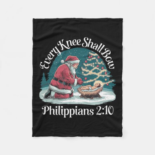 Jedes Knie wird Bow Jesus Christlich Santa Xmas Ch Fleecedecke (Vorderseite)