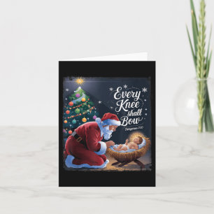 Jedes Knie wird Bow Jesus Christlich Santa Xmas Ch Karte
