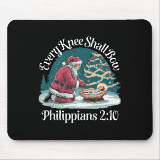 Jedes Knie wird Bow Jesus Christlich Santa Xmas Ch Mousepad