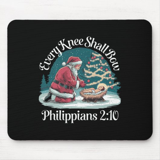Jedes Knie wird Bow Jesus Christlich Santa Xmas Ch Mousepad (Vorne)