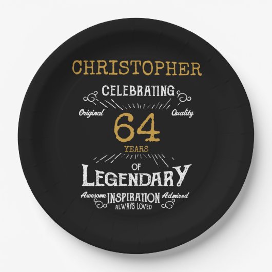 Jedes legendäre Black Gold Retro Pappteller (Vorderseite)