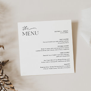 JEDES LEIGH Minimalistisch Square Wedeldinner Menu Einladung