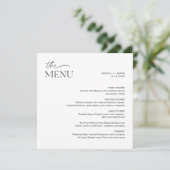 JEDES LEIGH Minimalistisch Square Wedeldinner Menu Einladung (Stehend Vorderseite)