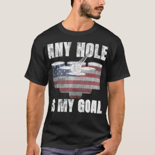 Jedes Loch ist mein Ziel 4. Juli Gift USA Flag Bie T-Shirt