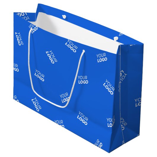 Jedes Logo oder hochgeladenes Bild | Muster Große Geschenktüte (Vorderseite Schrägansicht)