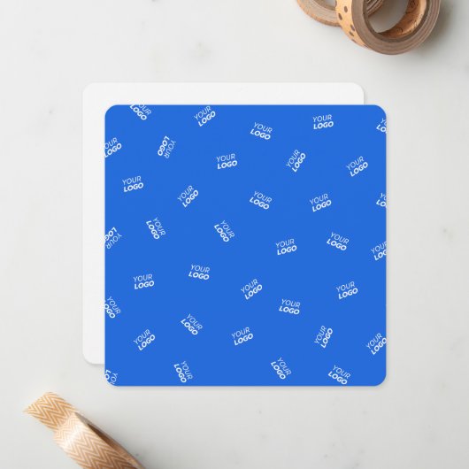 Jedes Logo oder hochgeladenes Bild | Muster Mitteilungskarte (Vorderseite/Rückseite Beispiel)