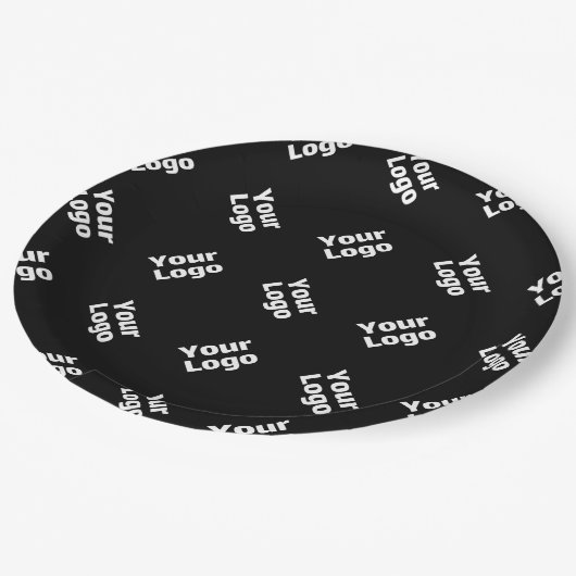 Jedes Logo oder hochgeladenes Bild | Muster Pappteller (Schrägansicht)