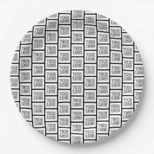 Jedes Logo oder jedes Bildwiederholmuster Pappteller