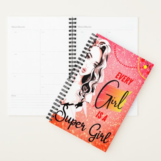 Jedes Mädchen ist ein Super Girl Pink Glitzer Desi Planer (Anzeige)