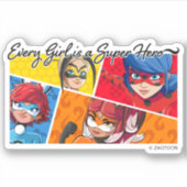Jedes Mädchen ist ein Super-Held Aufkleber (Vorderseite)