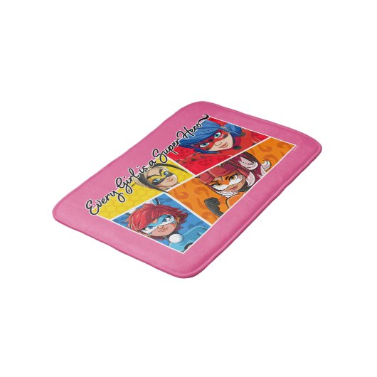 Jedes Mädchen ist ein Super-Held Badematte (Schrägansicht)