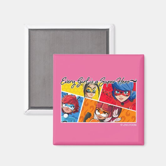 Jedes Mädchen ist ein Super-Held Magnet (Vorderseite/Rückseite)