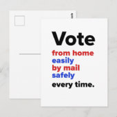 Jedes Mal von Zuhause abstimmen — Single Postkarte (Vorne/Hinten)