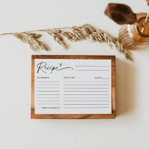JEDES Minimalistische Rezept-Card-Brautparty Einladung