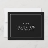 JEDES moderne Schwarz wirst du meine Bridesmaid-Ka Einladung (Vorderseite)