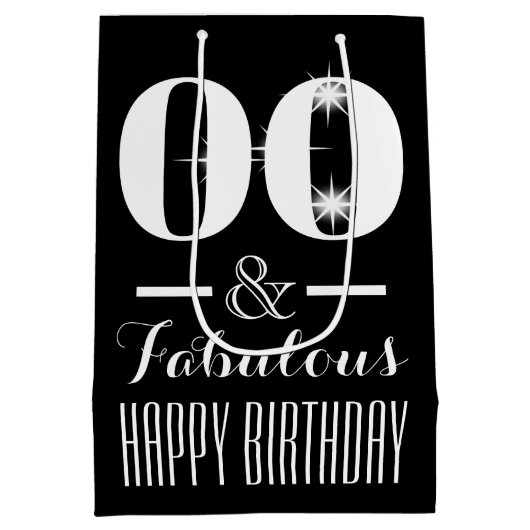 Jedes mögliches Alter | PERSONIFIZIERT Farbe Mittlere Geschenktüte (Rückseite)