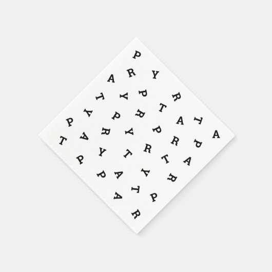 Jedes Party schreibt Schwarz-weißes modernes Papie Serviette (Ecke)