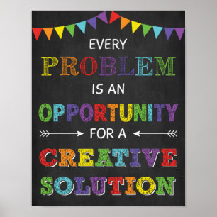 Jedes Problem ist eine Chance, Wachstum Mindset Poster