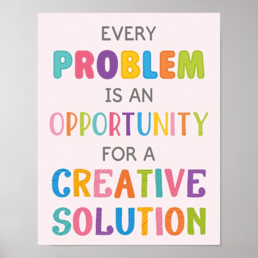 Jedes Problem ist eine Chance, Wachstum Mindset Poster (Vorne)