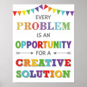 Jedes Problem ist eine Chance, Wachstum Mindset Poster (Vorne)