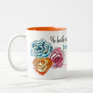 "Jedes Sacheschöne" Blumentrio Zweifarbige Tasse